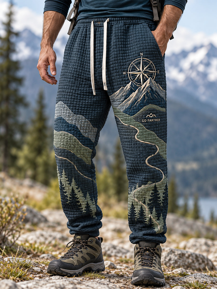 Men's Wilderness Trail Print Hike Lovers Casual Pants