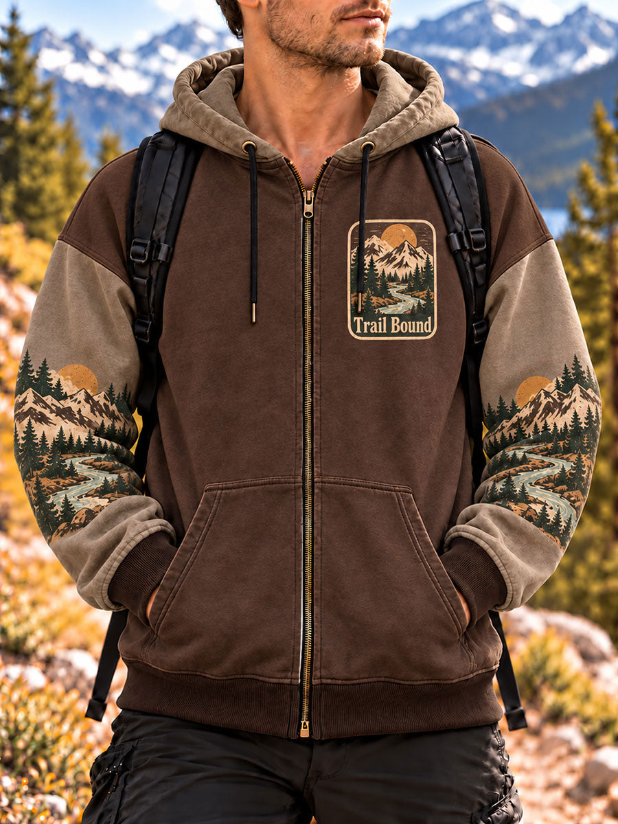 Men's Trail Bonnd Print Zip-Up Hoodie