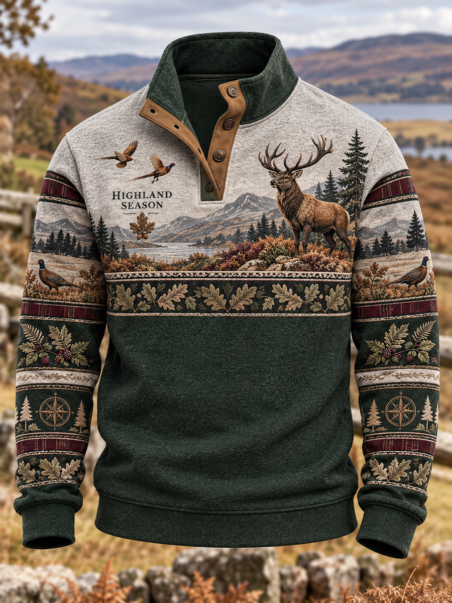 Men's Hunting Season Culture Four-Button Hoodie