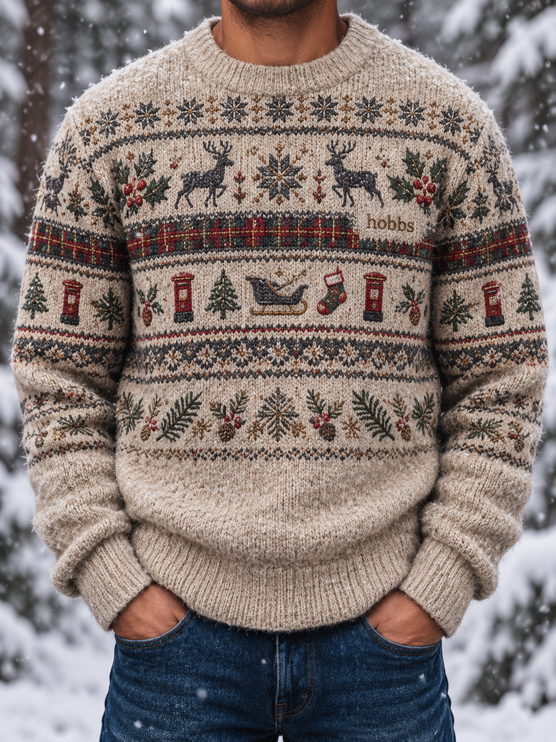 Men's Fair Isle British-style Christmas Sweater