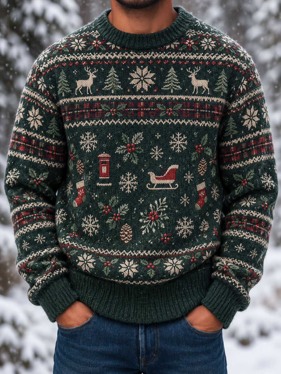 Men's Fair Isle British-style Christmas Sweater