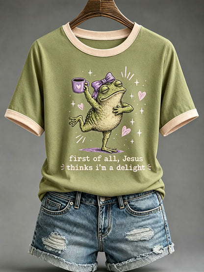 Women's 'Jesus Thinks I'm A Delight' Printed Casual T-Shirt