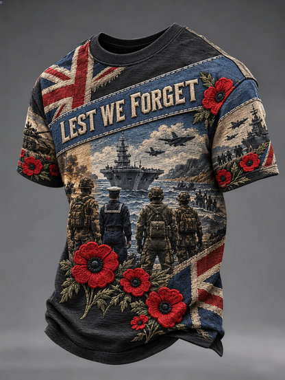 Men's Remembrance Day Lest We Forget Short Sleeves T-shirt