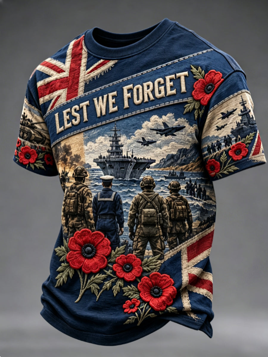 Men's Remembrance Day Lest We Forget Short Sleeves T-shirt