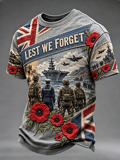 Men's Remembrance Day Lest We Forget Short Sleeves T-shirt
