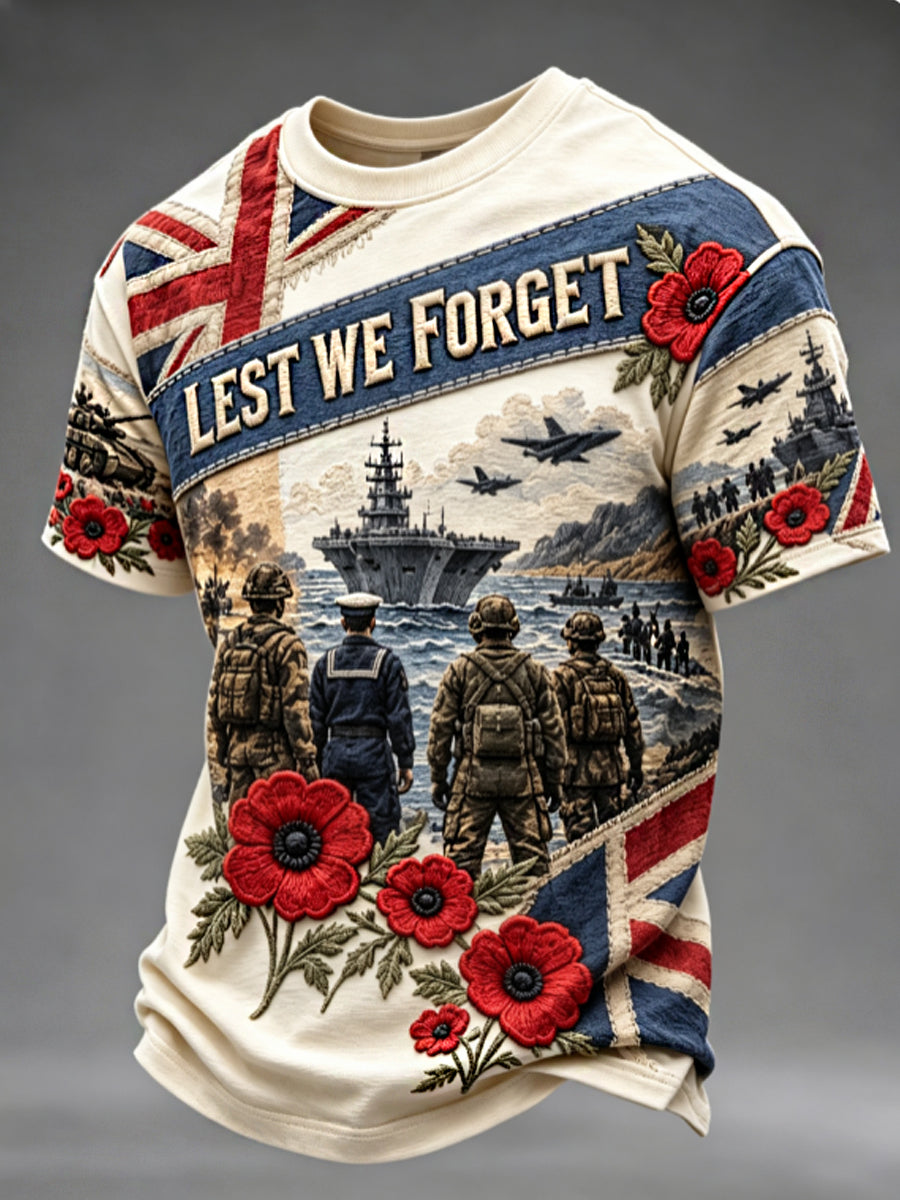 Men's Remembrance Day Lest We Forget Short Sleeves T-shirt