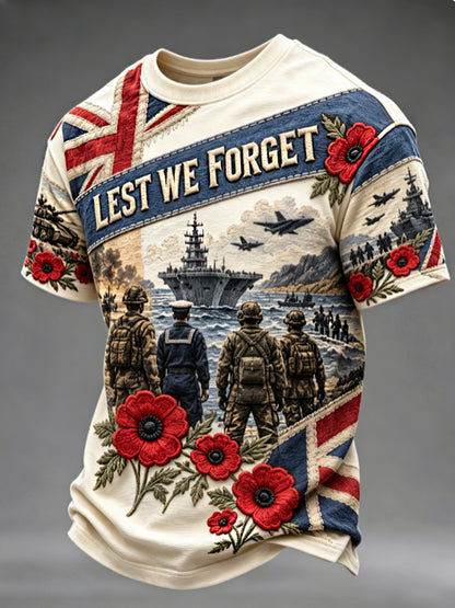 Men's Remembrance Day Lest We Forget Short Sleeves T-shirt