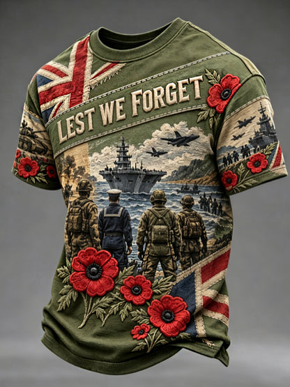 Men's Remembrance Day Lest We Forget Short Sleeves T-shirt