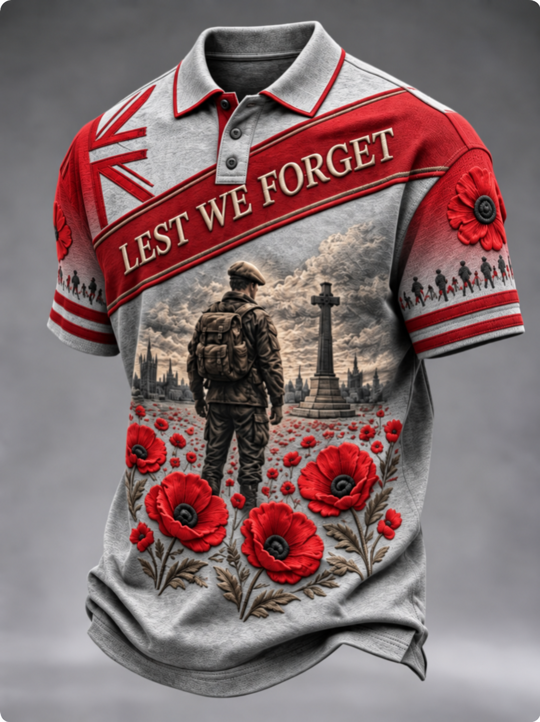Men's Remembrance Day Lest We Forget polo shirt