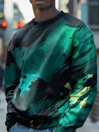 Artistic Green Rendering Casual Sweatshirt