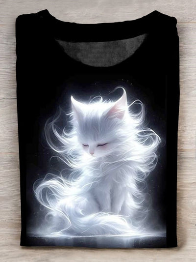 Elegant White Cat T-Shirt