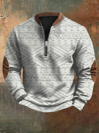 Men'S Casual Retro Printed Sweatshirt