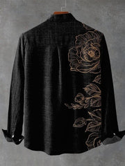 Vintage Flowers Gilt Art Print Long Sleeve Shirt