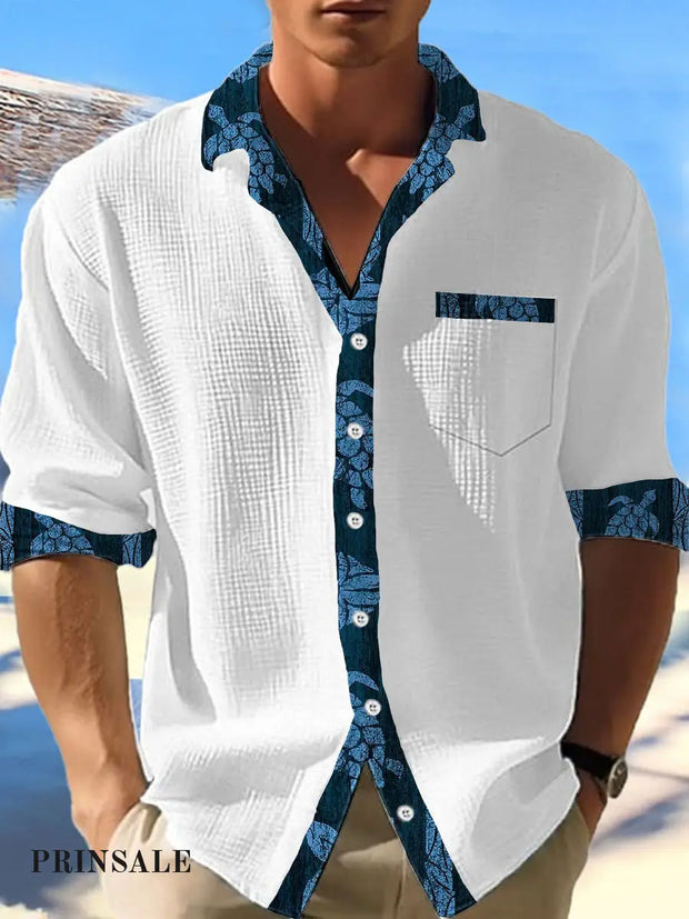 Men’s Beach Hawaiian Shirts White / S