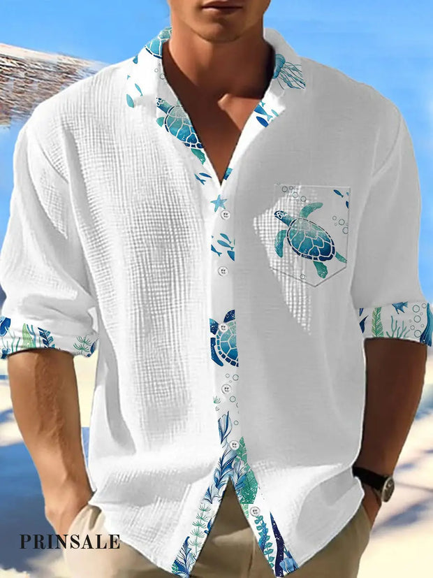 Men’s Beach Hawaiian Shirts White / S