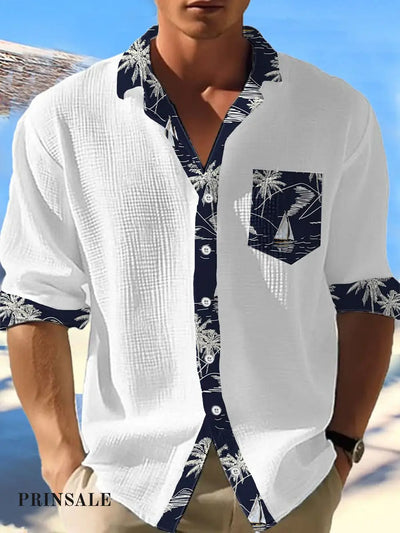 Men’s Beach Hawaiian Shirts White / S