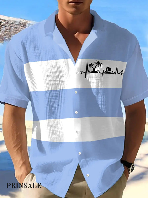 Men’s Hawaii Beach Vacation Print Casual Shirt As picture / S