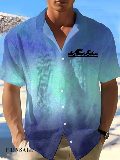 Men’s Hawaii Beach Vacation Print Casual Shirt As picture / S