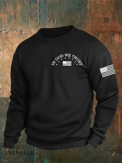 Men’s In God We Trust Print Sweatshirt Black / S