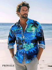 Men’s Vintage Coconut Tree Print Hawaiian Shirt