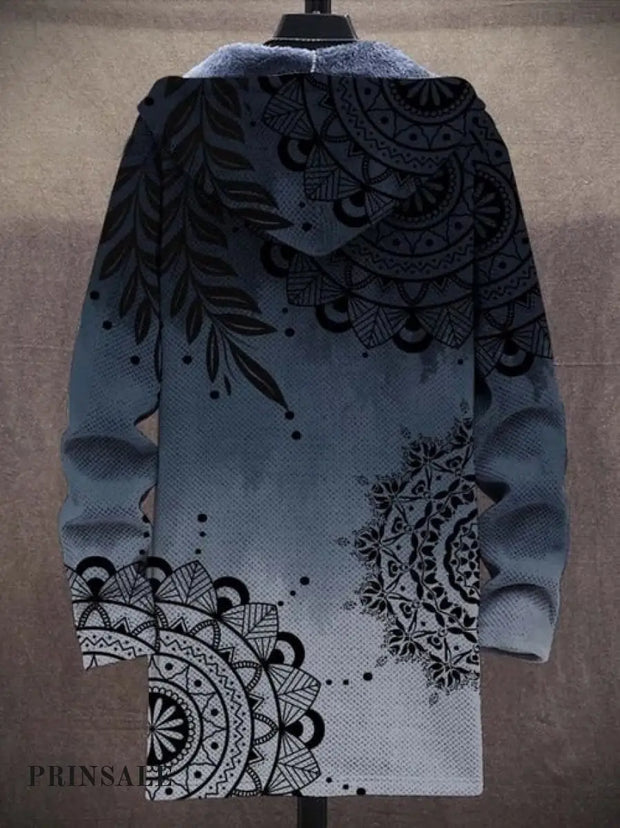 Reto Blue Deep Sea Mandala Unisex Plush Thick Long-Sleeved Sweater Cardigan Coat T-Shirts