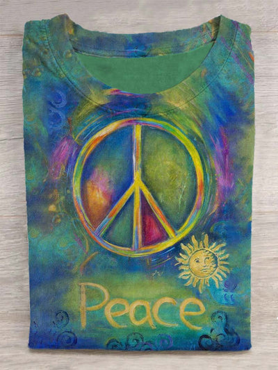 Unisex Oil Painting Peace Abstract Print Design T-Shirt