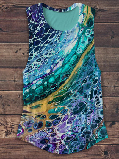 Unisex Water Ripple Abstract Print Design Tank Top