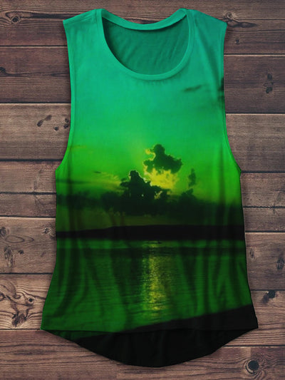 Unisex Landscape Art Print Casual Tank Top