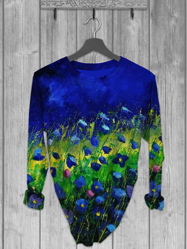 Unisex Oil Painting Floral Print Design T-Shirt