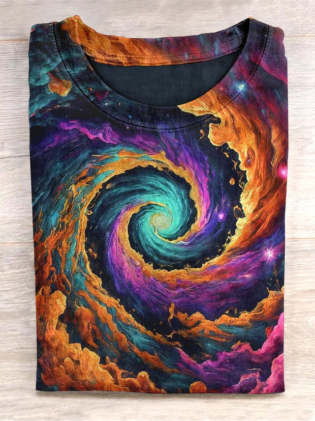 Unisex Colorful Swirl Abstract Print Design T-Shirt