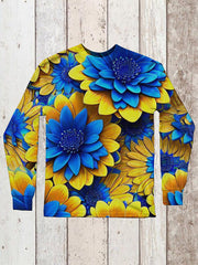 Unisex Floral Art Print Crew Neck T-Shirt