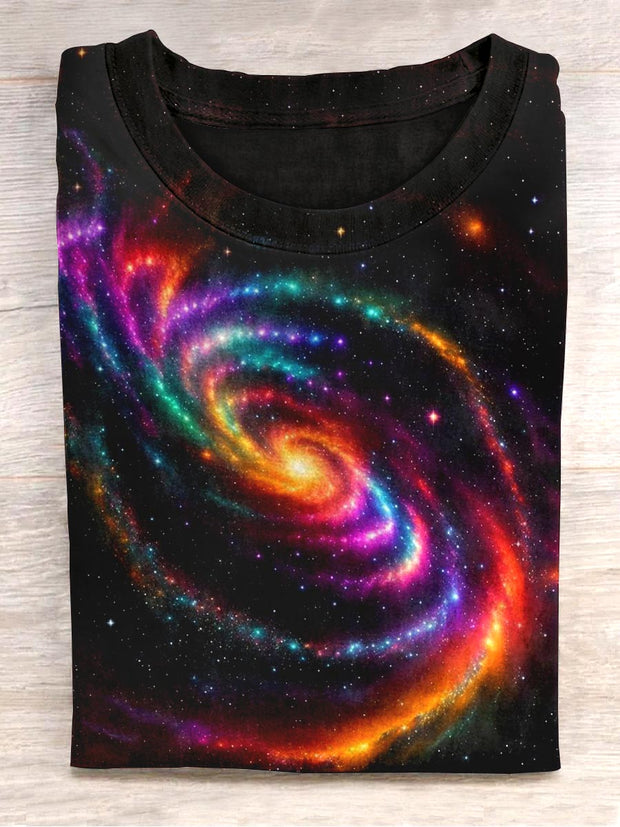 Unisex Galaxy Colorful Swirl Abstract Print Design T-Shirt