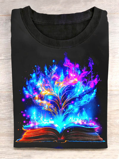 Unisex Book Magic Abstract Print Design T-Shirt