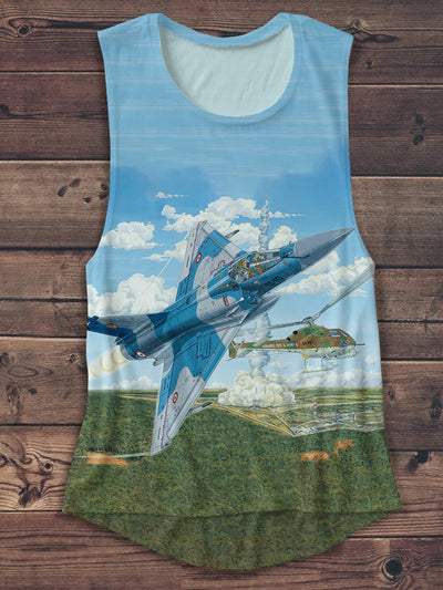 Vintage Fighter Art Print Unisex Casual Tank Top