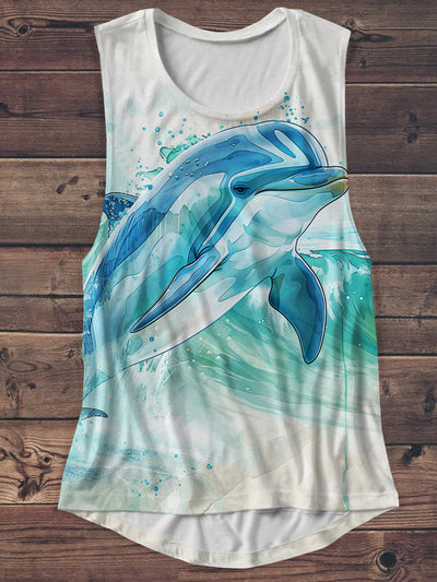 Unisex Baby Dolphin Abstract Print Camisole top