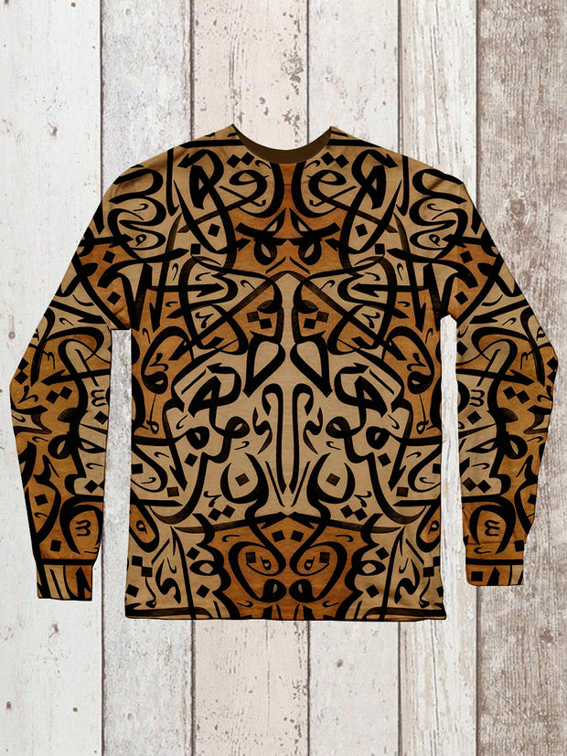 Retro Symbol Graphic Art Print Unisex Casual Long Sleeve T-Shirt