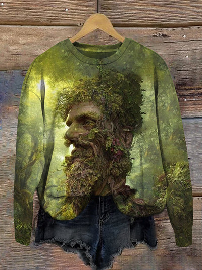 Unisex Dryad Art Painting Print Casual Long Sleeve Sweatshirt