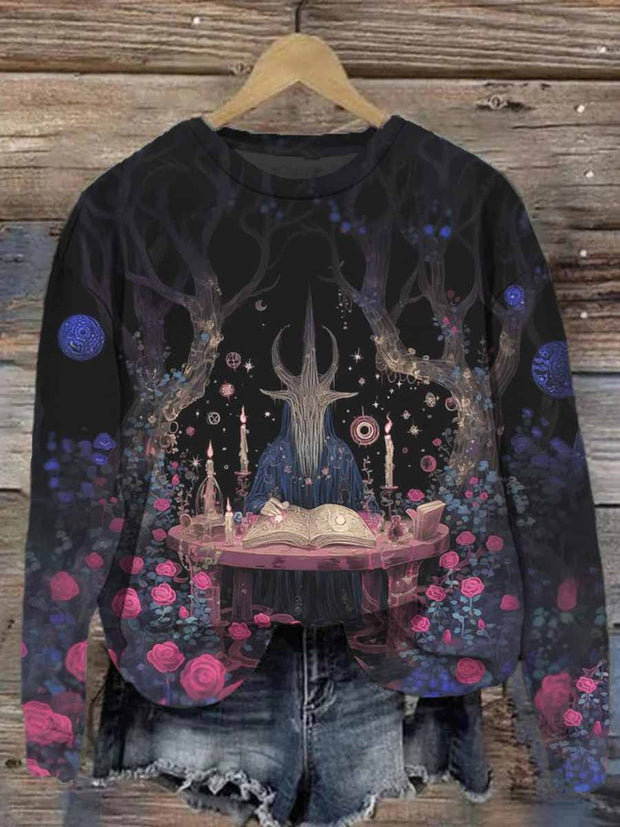 Unisex Forest Fairy Print Casual Sweatshirt