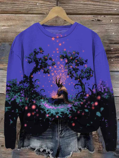 Unisex Forest Fairy Print Casual Sweatshirt