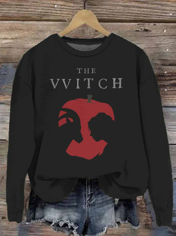 Unisex Halloween Witch Print Casual Sweatshirt