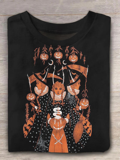 Unisex Halloween Pumpkin Print T-Shirt