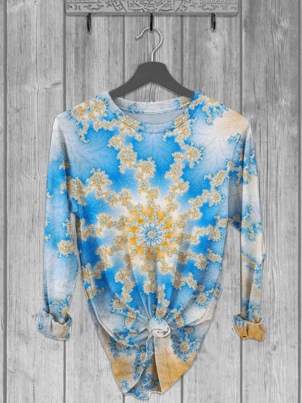 Abstract Dazzle Graphic Print Long Sleeve T-Shirt