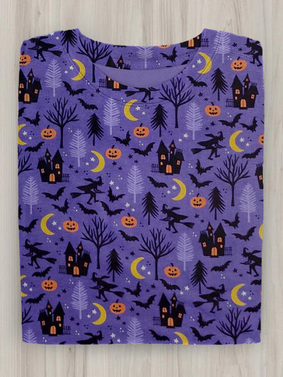 Unisex Halloween Witch Print Casual Sweatshirt