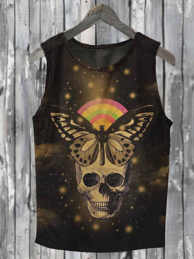 Halloween Skull Print Casual Tank Top