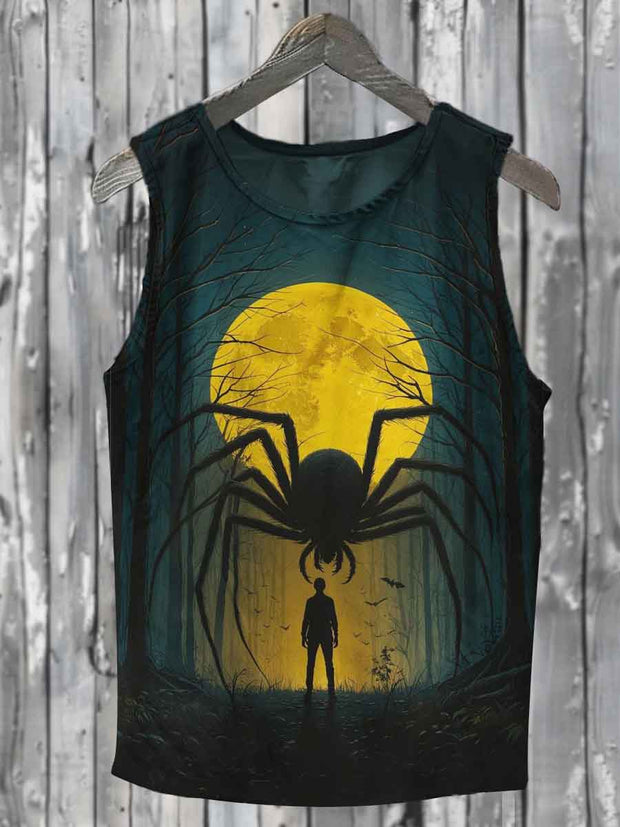 Halloween Spider Print Casual Vest Top