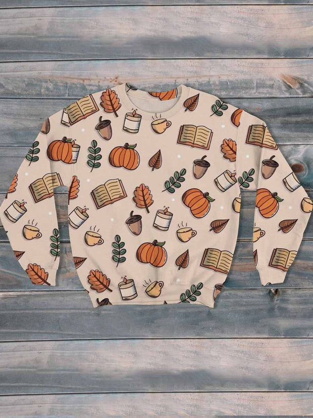 Unisex Ice Halloween Print Casual Sweatshirt