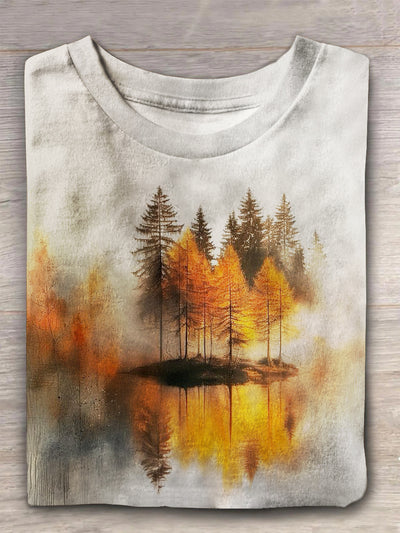 Unisex Autumn Print Casual T-shirt