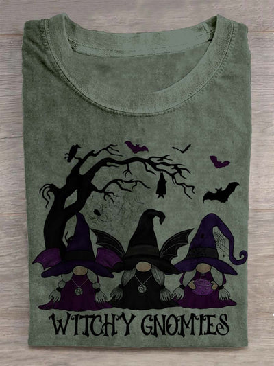 Halloween print stylish loose short-sleeved T-shirt