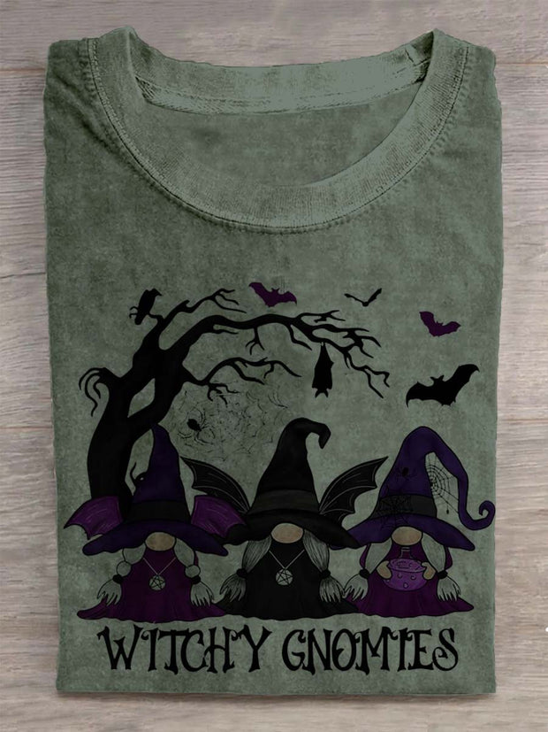 Halloween print stylish loose short-sleeved T-shirt