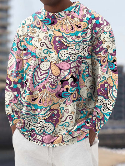 Men's high fashion digitally printed crew neck long sleeve sweatshirt